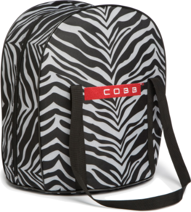 Extra larger Cobb carry bag with zebra print pattern