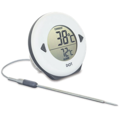 ETI digital food thermometer with probe and stainless steel braided wire